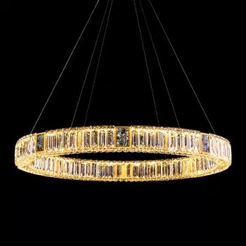 Wisząca lampa ledowa CGPATLED60 złoty ring 66W crystals