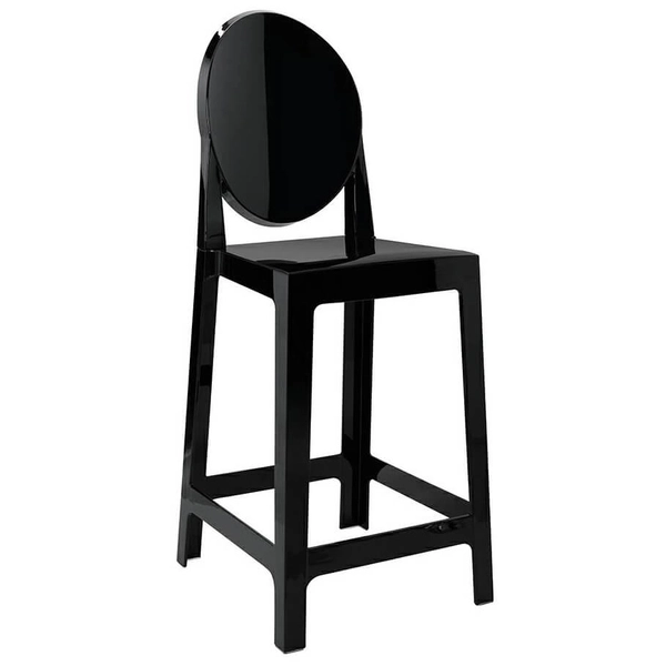 Barowe krzesło Victoria KH010100227 King Home do toaletki 65cm czarne