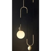 Modernistyczna LAMPA wisząca CGPULEY COPEL loftowa OPRAWA szklane kule ZWIS na bloczku mosiądz białe