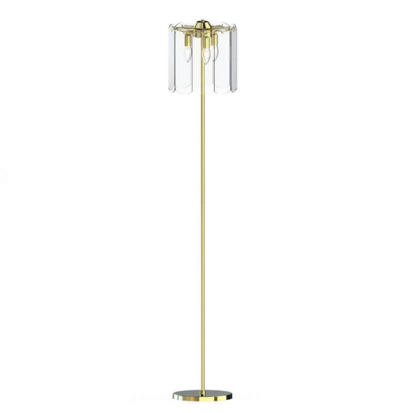 Podłogowa lampa szklana Nira ML3523-3-EGN Zumaline złoty przezroczysty
