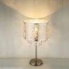 Stojąca LAMPA stołowa AMY 15188T3 Globo nocna LAMPKA abażurowa z kryształkami glamour crystal srebrna przezroczysta
