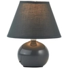 Stołowa lampka z abażurem Primo 61047/63 Brilliant ceramiczna szary