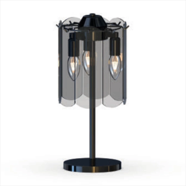 Lampka stołowa Nira MT3523-3S-EBCN Zumaline metal szkło przydymiony czarny