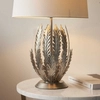 Stojąca lampa stołowa Delphine 98046 do sypialni Endon liść srebrna biała