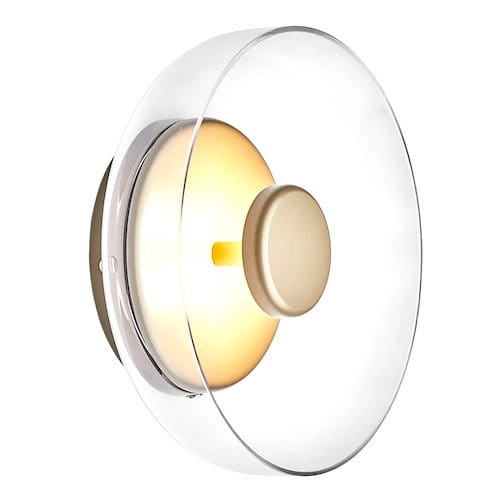 Lampa ścienna CGTIGW Copel szklana OPRAWA okrągły kinkiet LED 7W 4000K do sypialni złoty przezroczysty