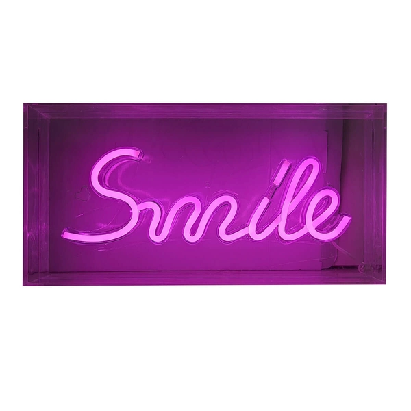 Lampa stołowa dekoracyjna Neon FM-NLB46 Zumaline LED smile różowa biała